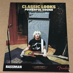 MIKE DIRNT of GREEN DAY - Fender Guitars / Amps - 2012 Print Advertisement